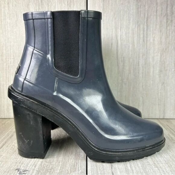 HUNTER Original Refined Chelsea Rain Boot Rubber Heels Shoes Women’s Size 9 - Picture 1 of 10